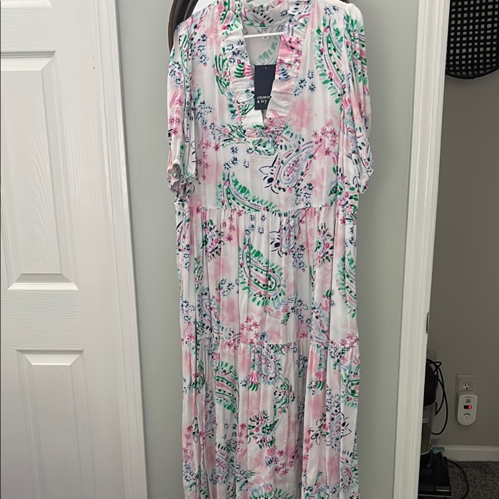 Crown & Ivy Floral Maxi Dress - Pink, Green, and Blue
